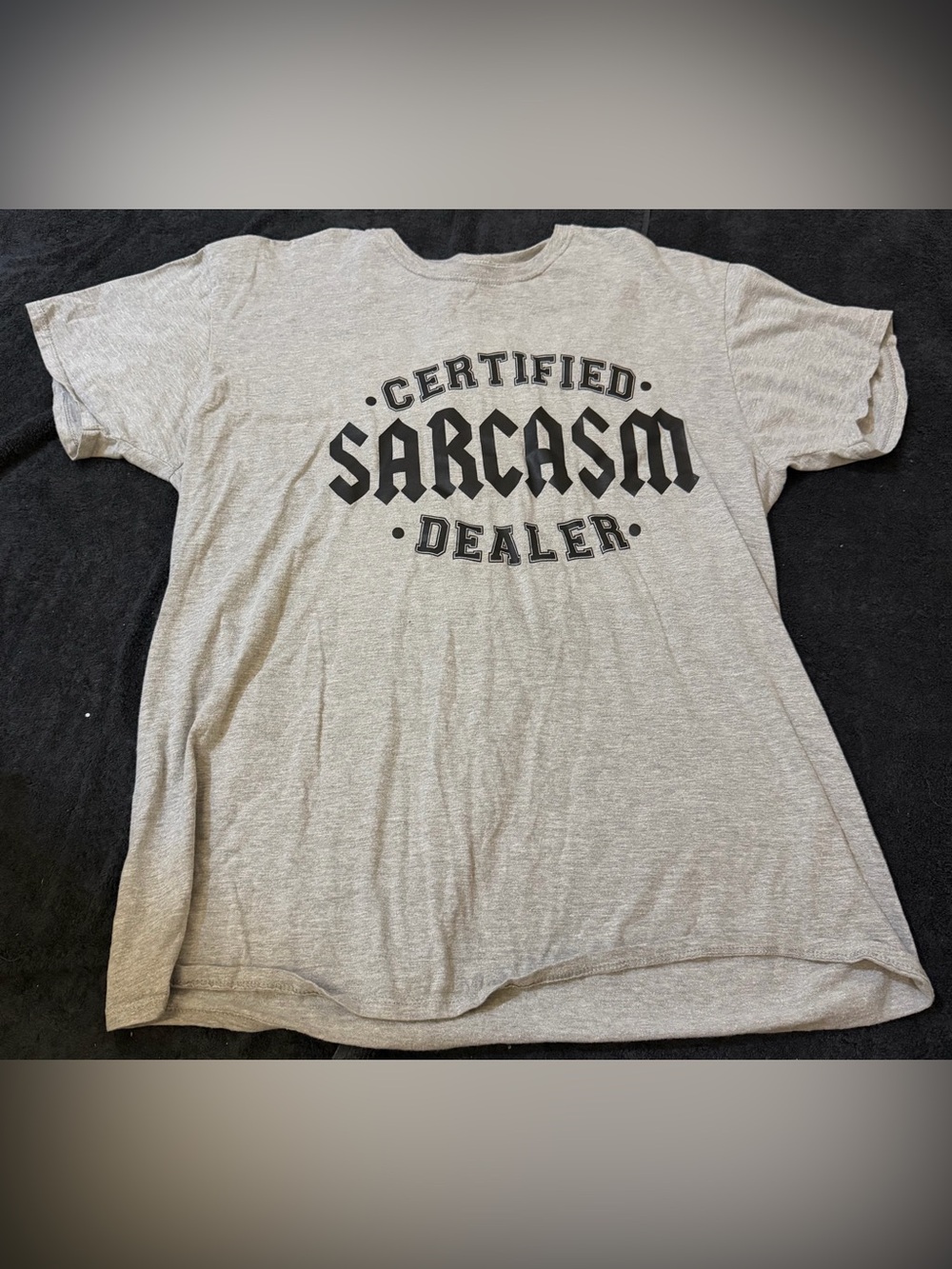Certified Sarcasm Dealer Gray Men's Graphic Shirt
